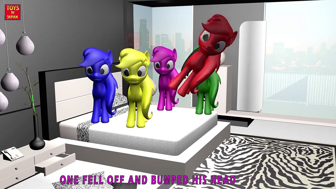 5 Little MY LITTLE PONY Jumping On The Bed Nursery Rhymes for Children 3D Animation