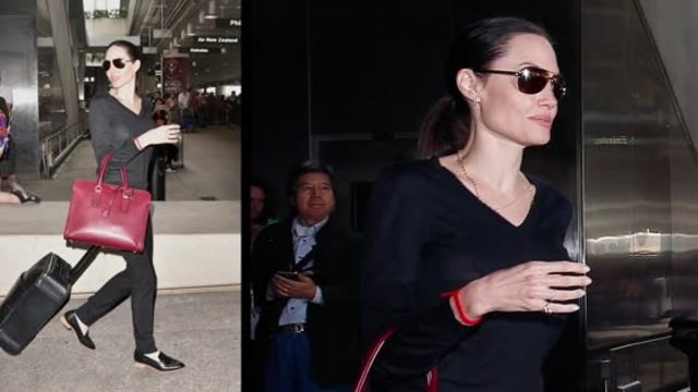 Angelina Jolie At LAX With Her Children