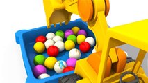 Kids Color Construction - Excavator Max's Carousel CONSTRUCTION VEHICLES - 3d Monster Machines