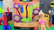 SLIME Barbie Doll & Spiderman SLIMMED! Wonderology Slime Factory Maker Toy Review DisneyCa