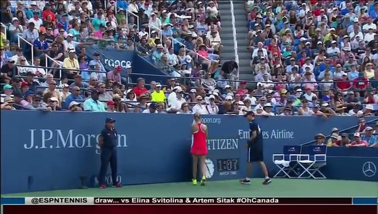 INTENSE  Eugenie Bouchard vs Dominika Cibulkova US OPEN 2015 R3