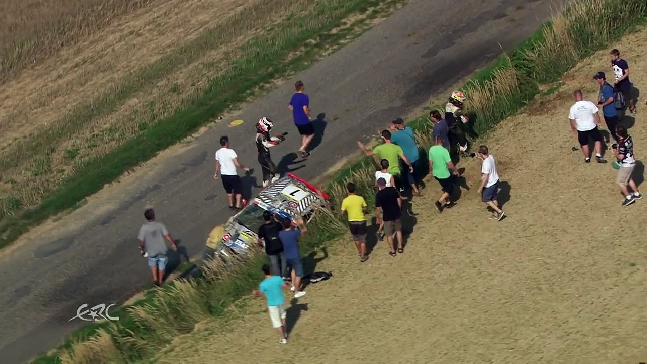 Impressive footage of a huge crash of Consani in ERC Rally at Zlin