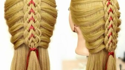 Four Strand Woven Braid Hairstyle Tutorial