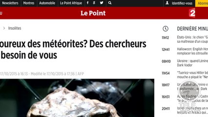Et si vous deveniez chasseur de météorites ? - 2015/10/29