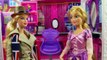 Frozen Anna Elsa Barbie get Crazy Makeovers from Ariel at Rapunzels Hair Salon DisneyToysF