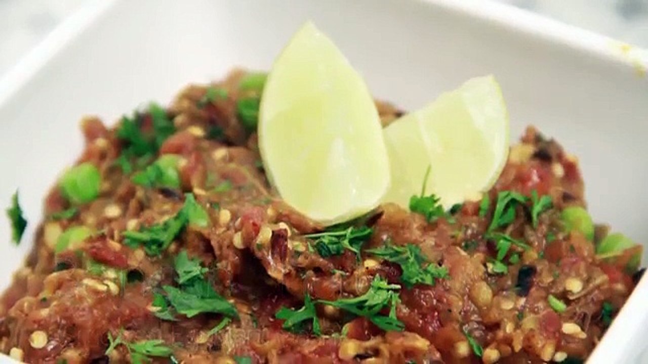 Baingan Bharta - Smoked Eggplant Mash - Vegetarian Recipe By Ruchi Bharani [HD]