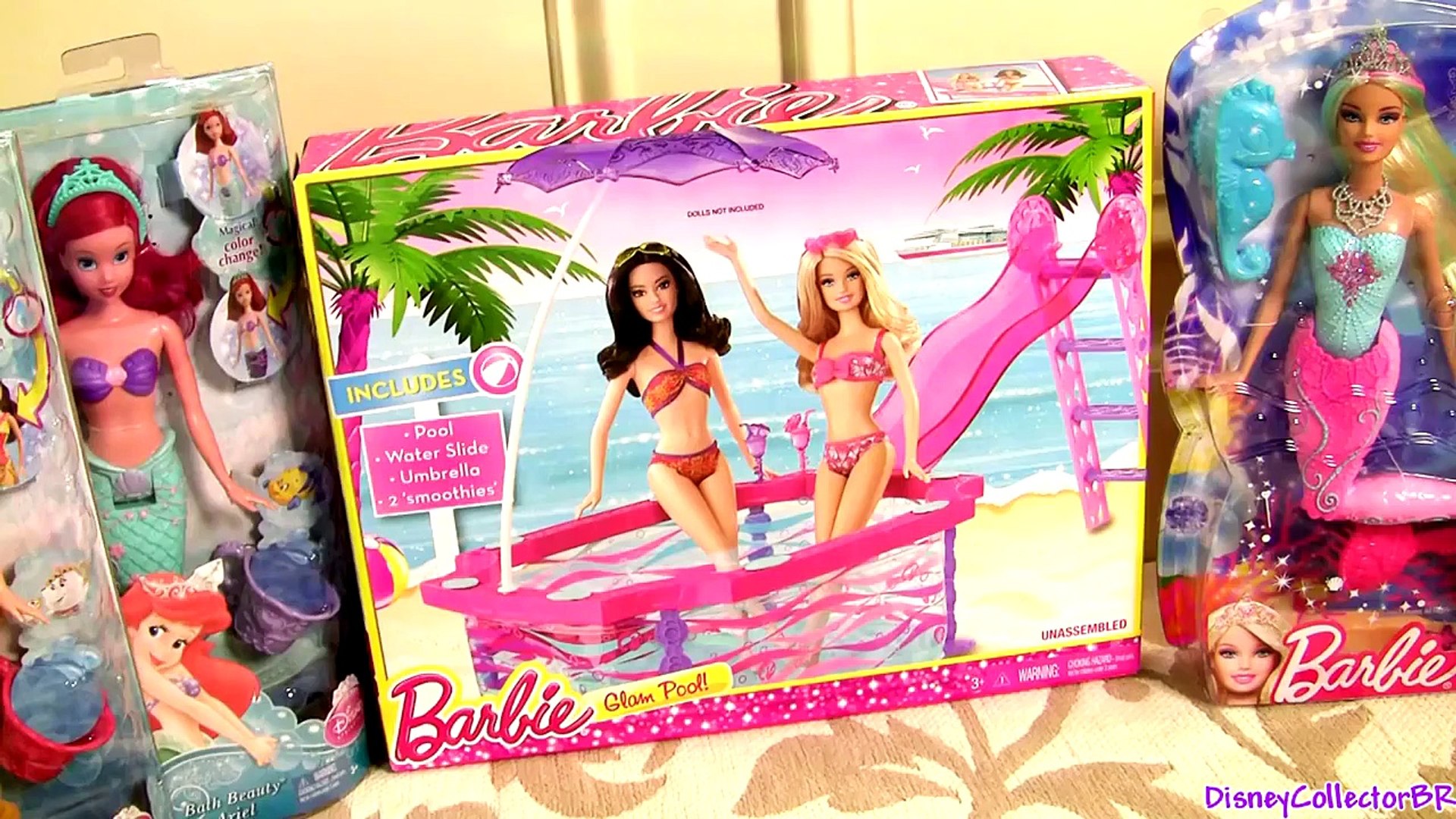 barbie glam pool party playset
