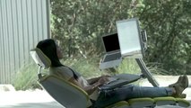 The Altwork Station is an automated desk-and-chair rig that feels like working on a cloud