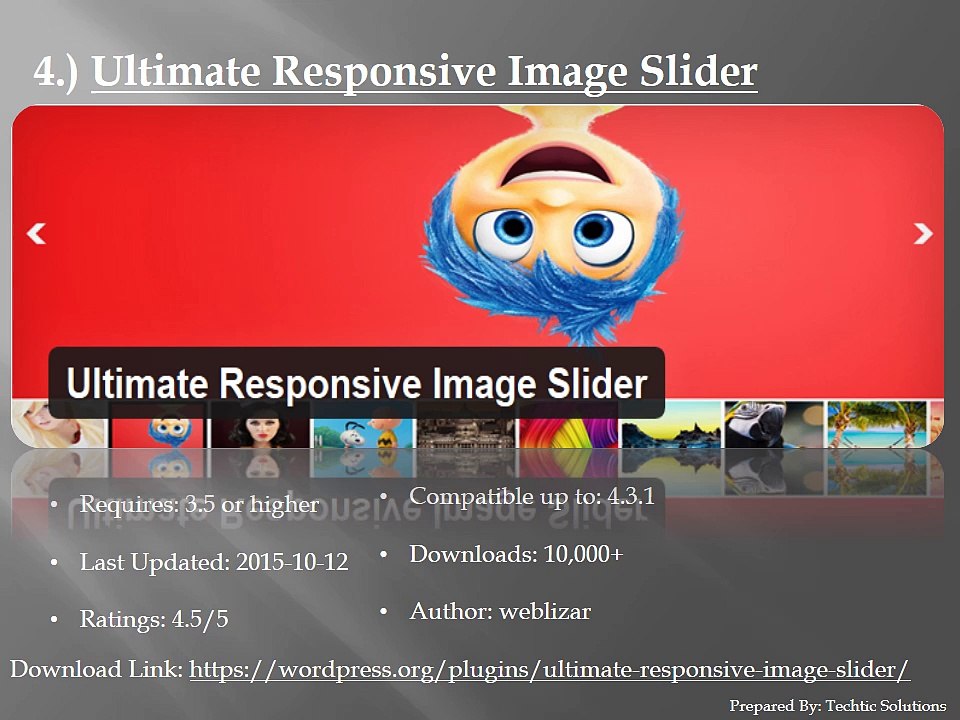 Top 20 Free WordPress Slider Plugins in 2015 by Techtic Solutions