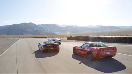 Скачать видео: Tested: Chevrolet Corvette ZR1 vs Ferrari 458 Italia vs McLaren MP4-12C