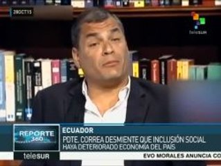 Rafael Correa desmiente que inclusión social dañe economía ecuatoriana