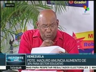 Venezuela: Maduro anuncia aumento del 30% al salario de los maestros