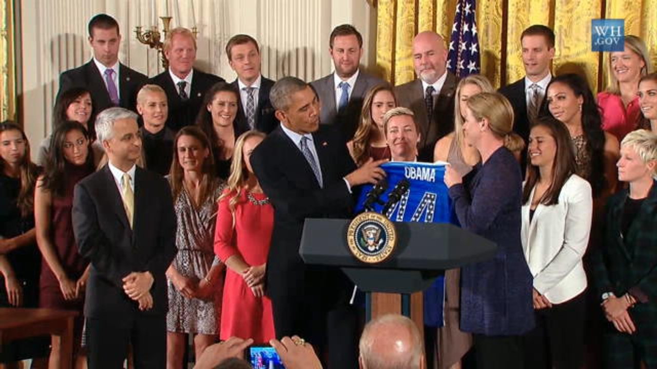 CdM (F) 2015 - Obama félicite ses championnes !