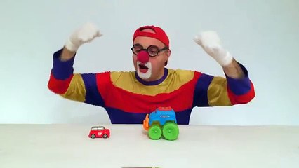 Children's Car Clown - Toy Cars Tug of War! SUV & 4 Cars (Toys Videos for Kids)