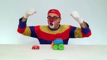 Children's Car Clown - Toy Cars Tug of War! SUV & 4 Cars (Toys Videos for Kids)