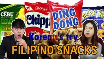 Koreans Taste Filipino Snacks for the first time ![English Sub]