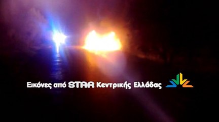 Φωτιά σε αυτοκίνητο μετά από τροχαίο