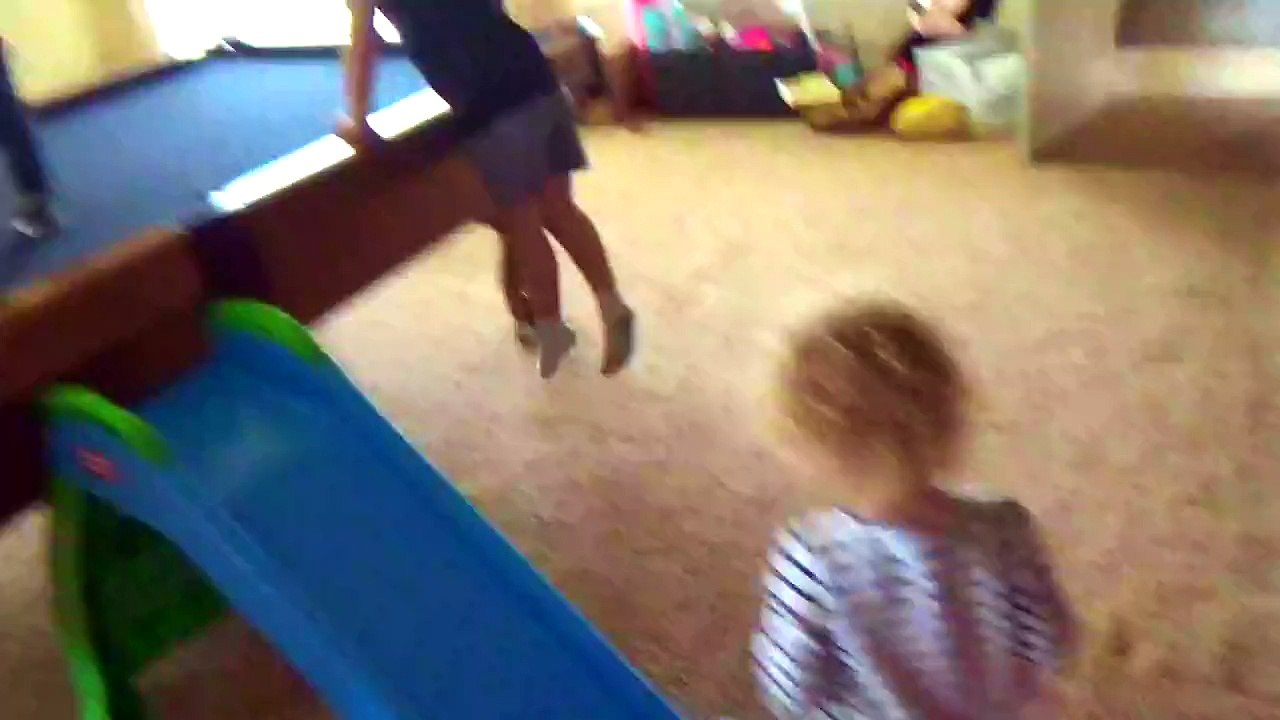 Kids Playing on the SLIDE!! Going FAST!! Talking and Playing...