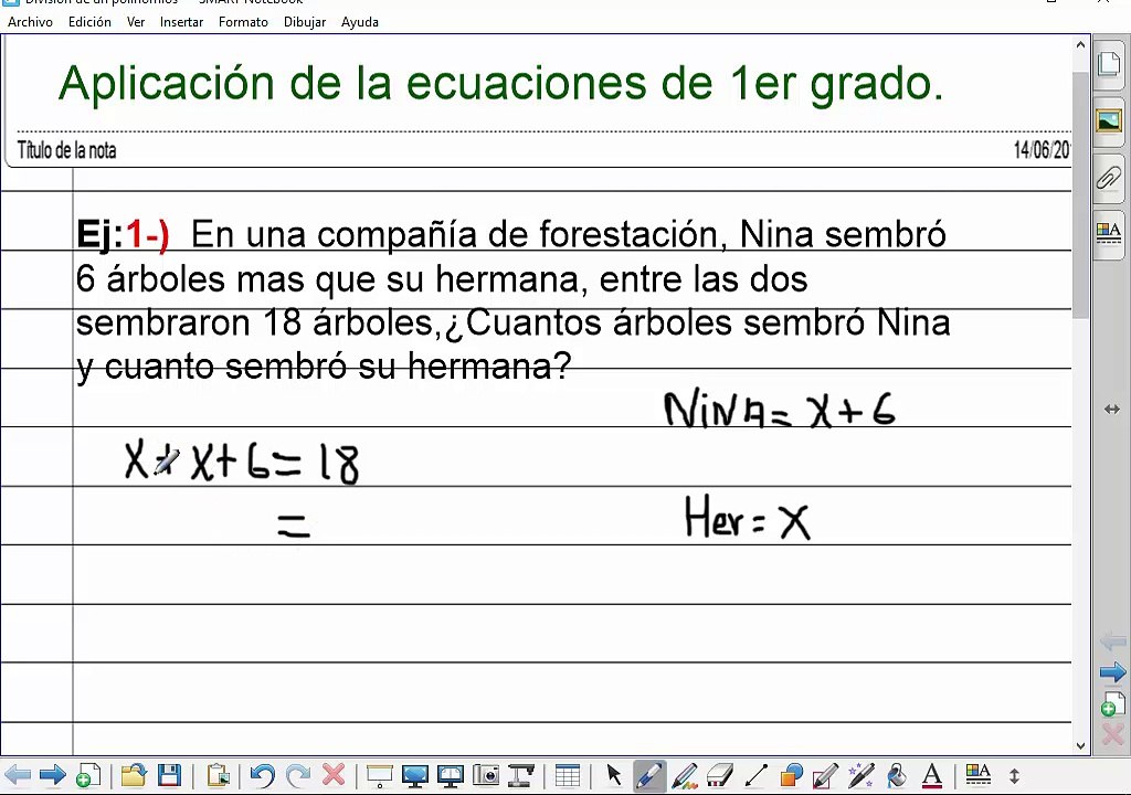 Aplicacion en la vidad real de las ECUACIONES de 1er grado