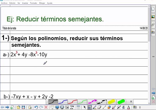 Reducir terminos sejantes