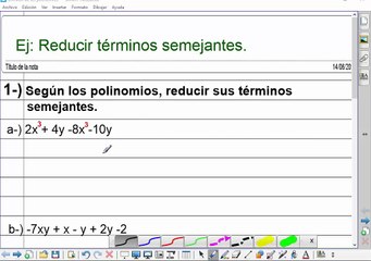 Reducir terminos sejantes