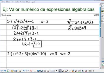 Valor numerico de una expresion algebraica-1-2