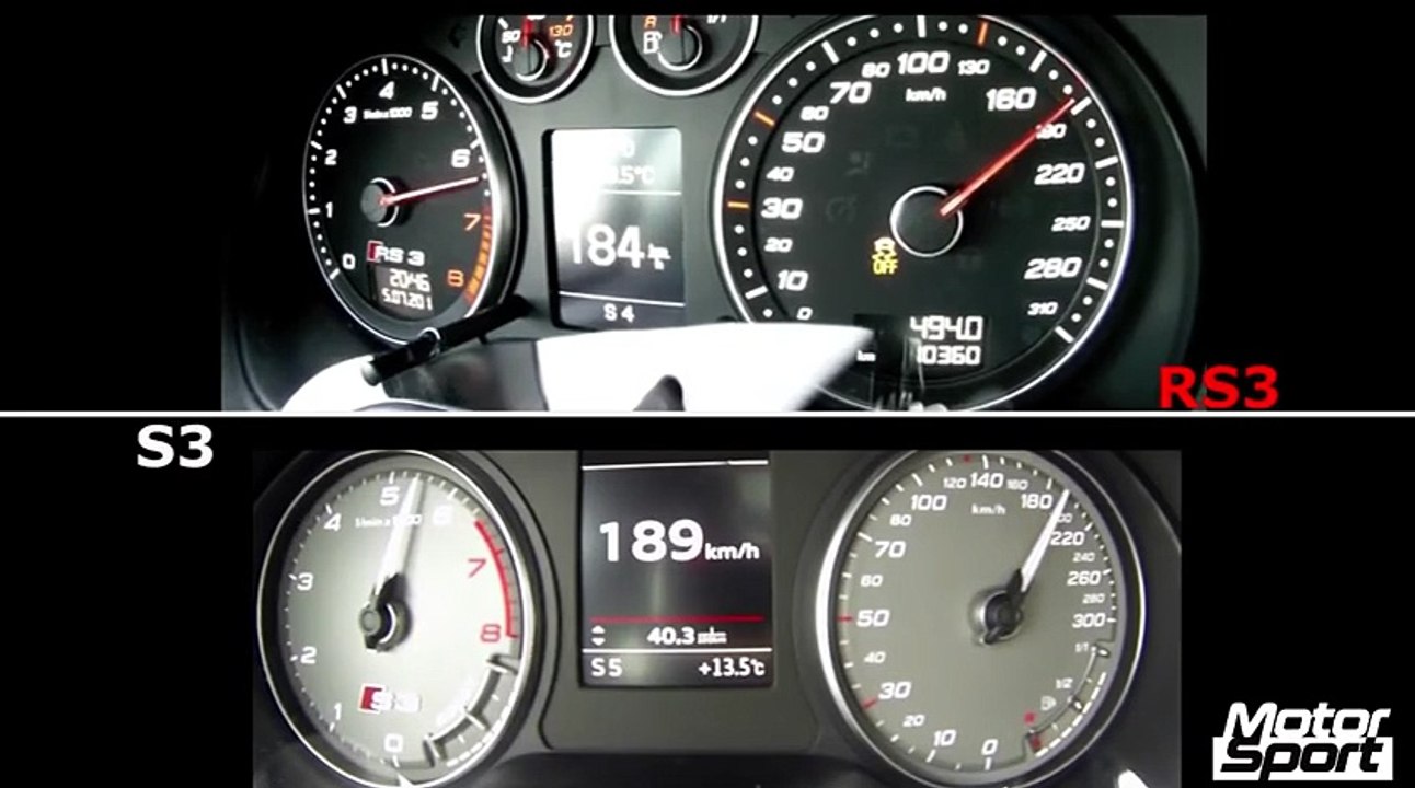 0-250 km/h : New Audi S3 VS Audi RS3 (Motorsport)