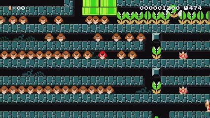 Super Mario Maker - My Levels - Name: "Goomba Pay Line" - ID: BC36-0000-0136-A865