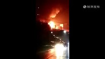 Chemical plant exploded and was on fire in Lengshuijiang city China