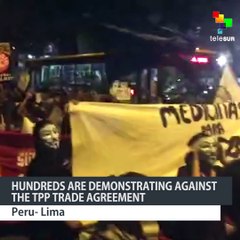Peruvians Demonstrate Against the TPP Trade Agreement