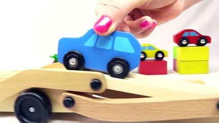 Kids Toys: Color Car Garage Delivery Toy Car Transporter Truck & Trailer & Moley