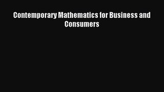 Contemporary Mathematics for Business and Consumers [PDF Download] Online