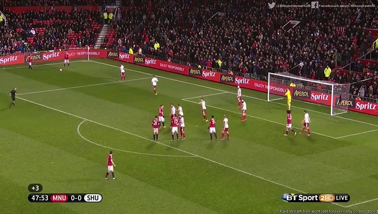 Daley Blind Fantastic Chance & Wayne Rooney Long Range Chance - Manchester United v. Sheffield United (FA Cup) 09.01.2016