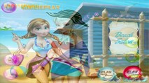 Disney Princess Frozen Elsas and Annas Weekend on the Beach Dress Up Compilation Game