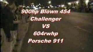Street racing - Car Races - Porsche vs. 900 hp Challenger
