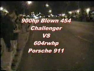 Street racing - Car Races - Porsche vs. 900 hp Challenger