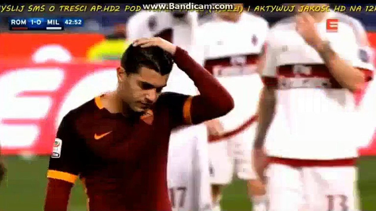 Carlos Bacca Power shoot Roma 1-0 Milan 09-01-2016