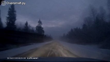 Везунчик на зимней дороге