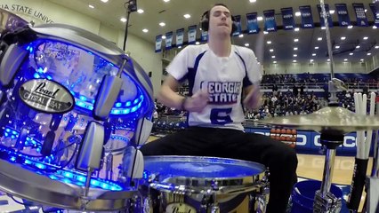 Drum Cover Mashup & LIVE FIRE DRUMMING @ Georgia State Halftime Show_ By Toba.tv
