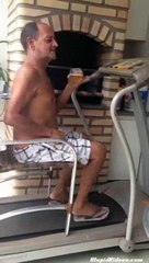 Guy Has Lazy Treadmill Exercise