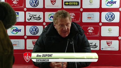 Réaction d'Alex Dupont après Nîmes Olympique - Stade Brestois 29