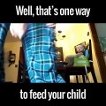 This cool dad holds the key when it comes to feeding his baby