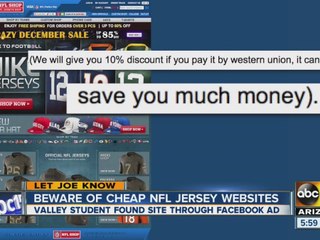 Beware of cheap NFL jersey websites