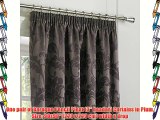 One pair of Baroque Pencil Pleat (3 header) Curtains in Plum Size: 90x90 (229 x 229 cm) width