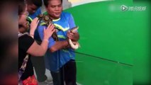 Chinese tourist was bit on nose on Sat, at an interactive snake show in Thailand