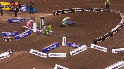 Weston Peick was disqualified from Anaheim 1 after punces Vince Friese