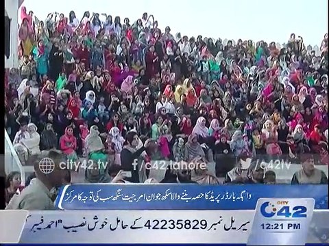 Amarjit Singh attracts people attention during parade at Wagah Border