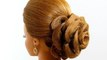 Hair made rose. Wedding prom hairstyle for long hair
