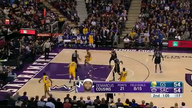 Harrison Barnes Draws the Foul & Scores - Warriors vs Kings - Jan 9, 2016 - NBA 2015-16 Season