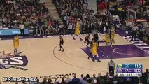 Stephen Curry Shoots a 3, Chats with Kings Bench While Ball is in Mid Air - Jan 9, 2016 - NBA